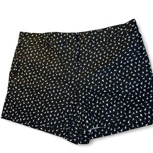LOFT Riviera Shorts – Size 14 Floral Print | Black & White